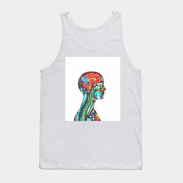 Brain and spinal cord, MRI (P320/0043) Tank Top by SciencePhoto